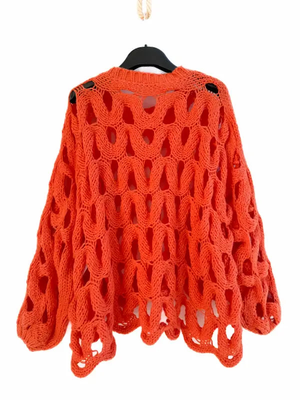 Suéter Textura Wave – Punto Grueso y Calados Orgánicos