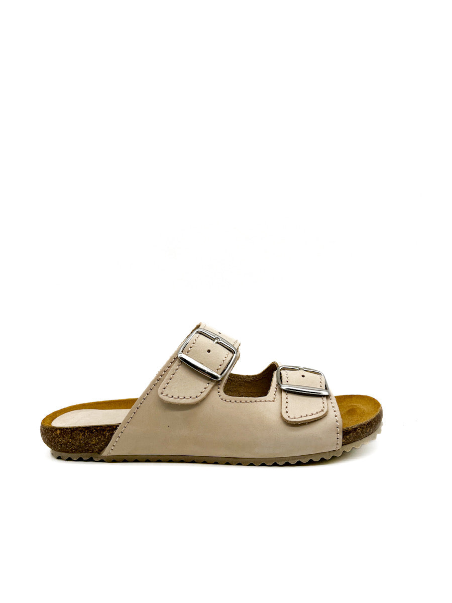 Sandalias de Piel con Hebilla Referencia896 Arena