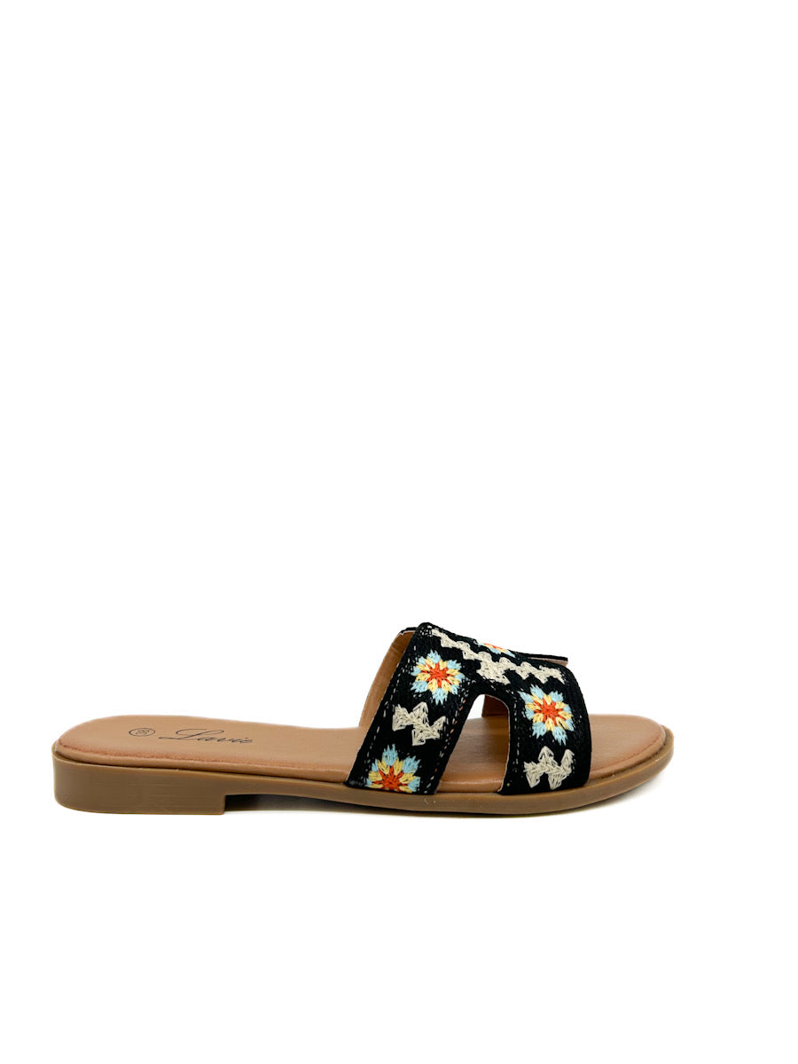 Sandalias Planas  Forrado Flores VG342