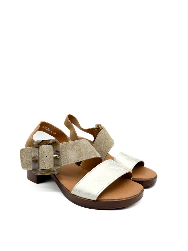 Sandalias Multicolor de Tacón de Bloque para Mujer