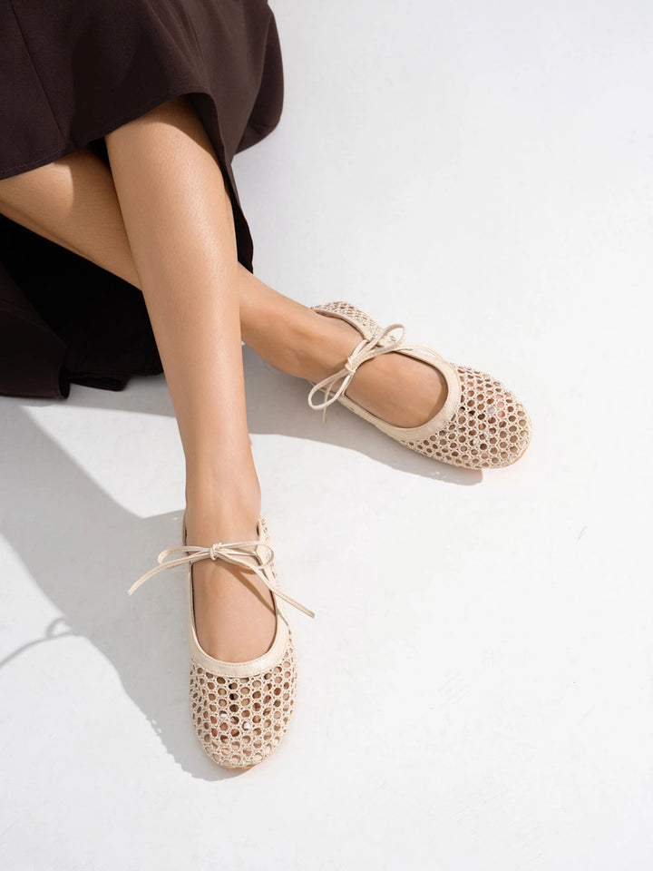 Bailarinas de Rejilla Artesanales con Lazo Frontal