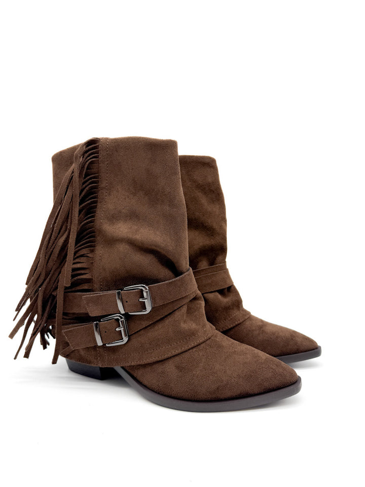 Botines con Flecos y Correas con Hebillas