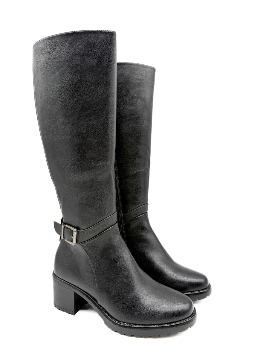 Botas Altas de Elástico con Tacón Cuadrado