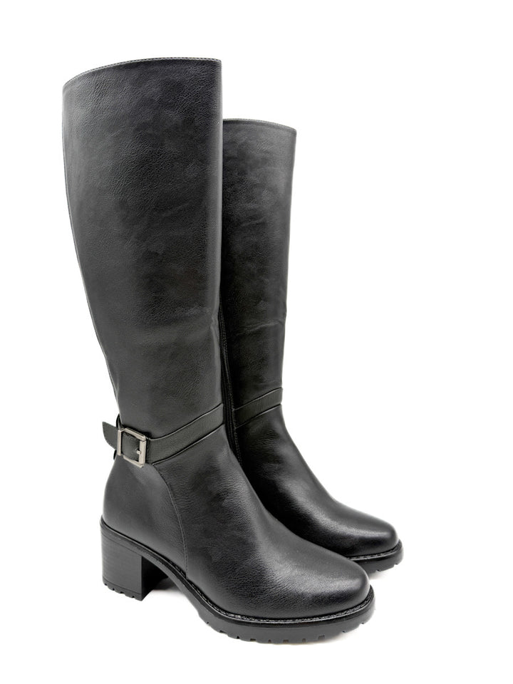 Botas Altas de Elástico con Tacón Cuadrado
