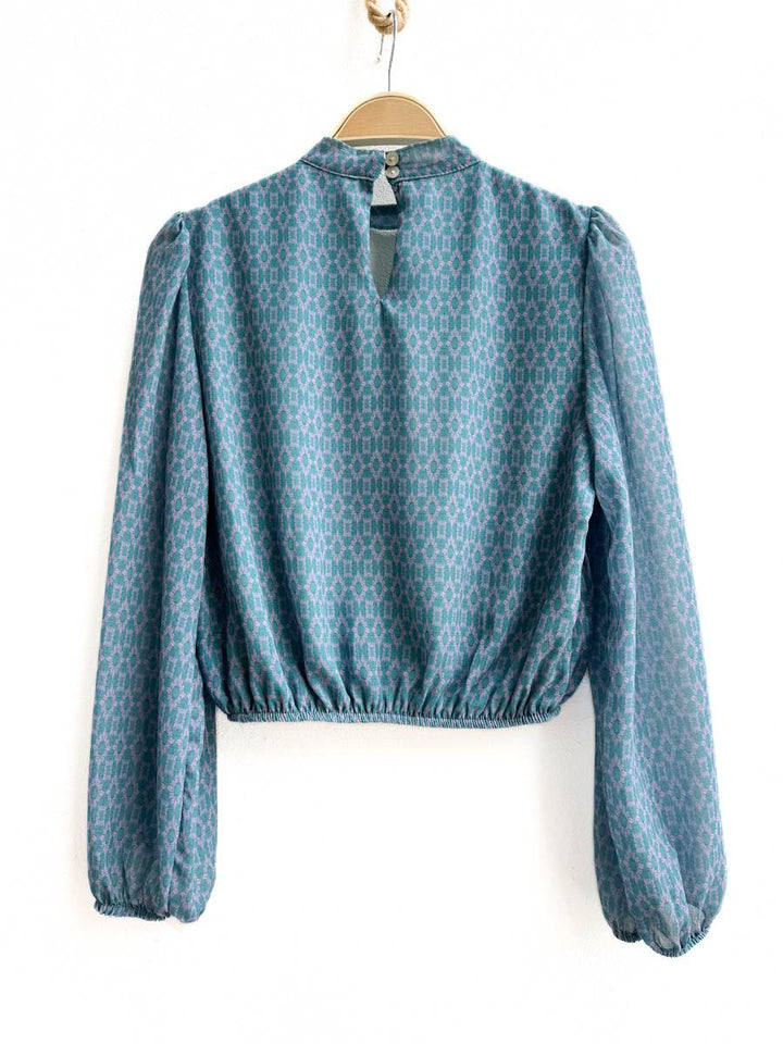 Blusa de Manga Larga con Estampado Geométrico, Disponible en Más Colores y Diseños