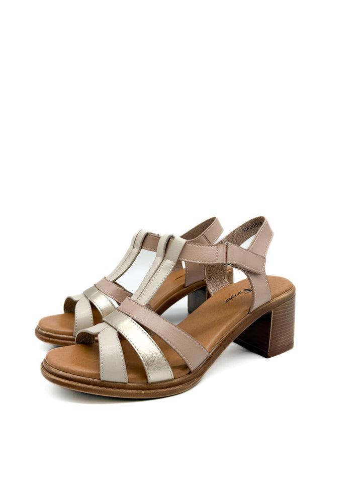 Sandalias de Velcro con Tacón Medio