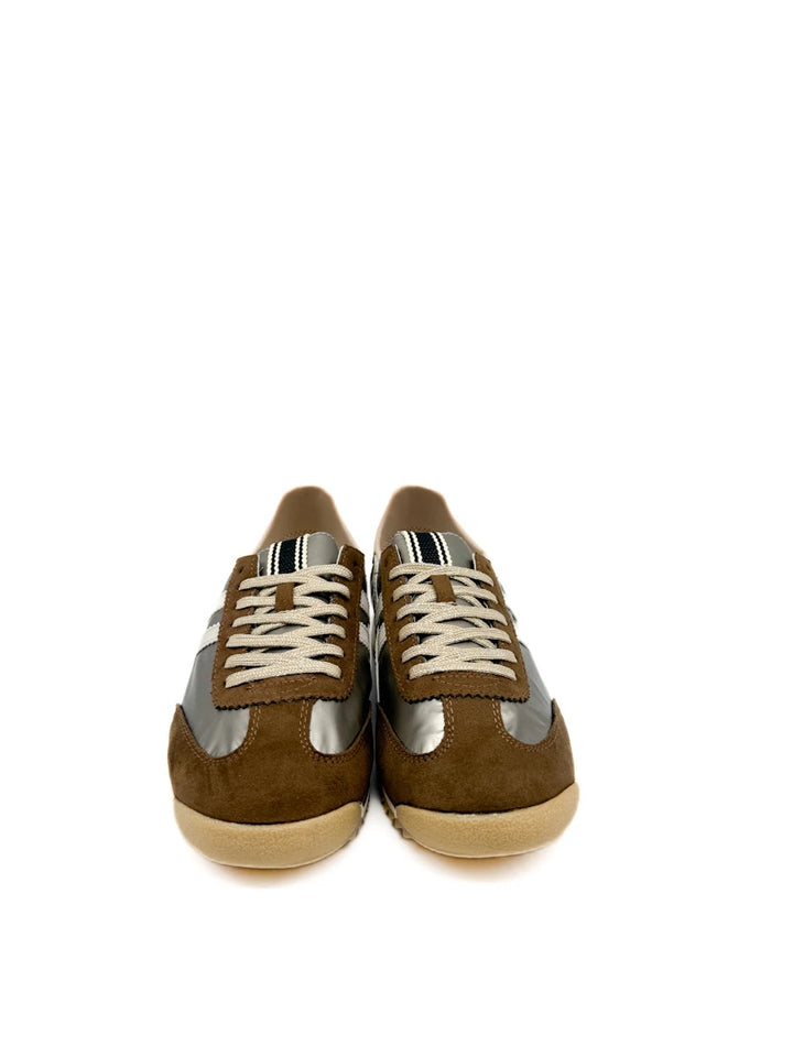 Zapatillas Deportivas Retro de Antelina y Nailon con Bandas Laterales