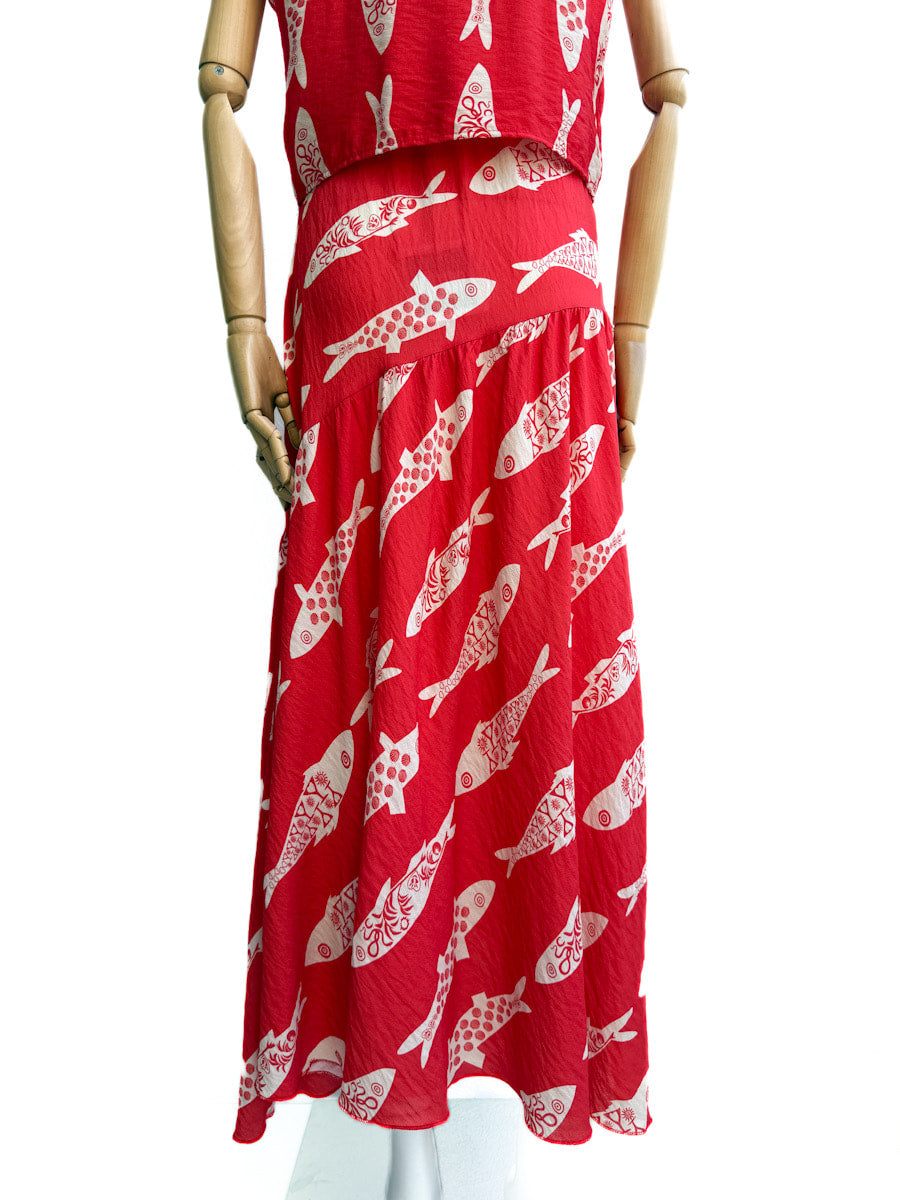 Conjunto peces rojo