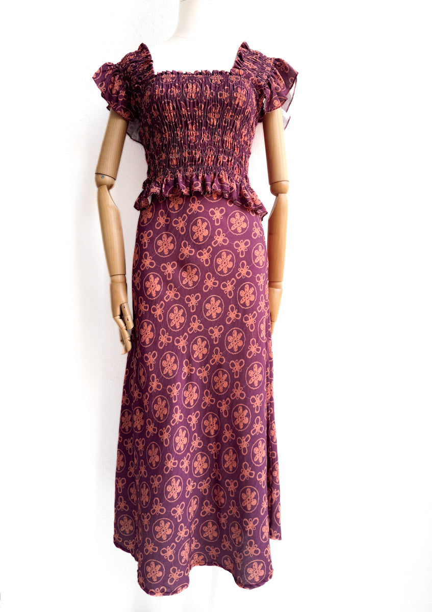 Conjunto Bohemio Violeta con Estampado Floral