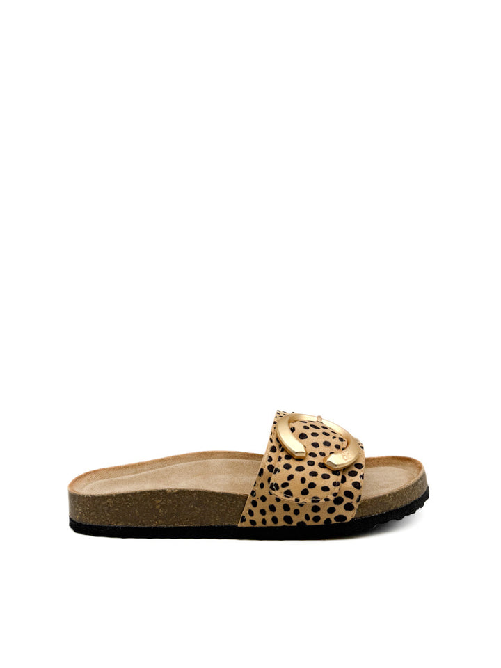 Sandalias Planas Elegantes con Hebilla Dorada