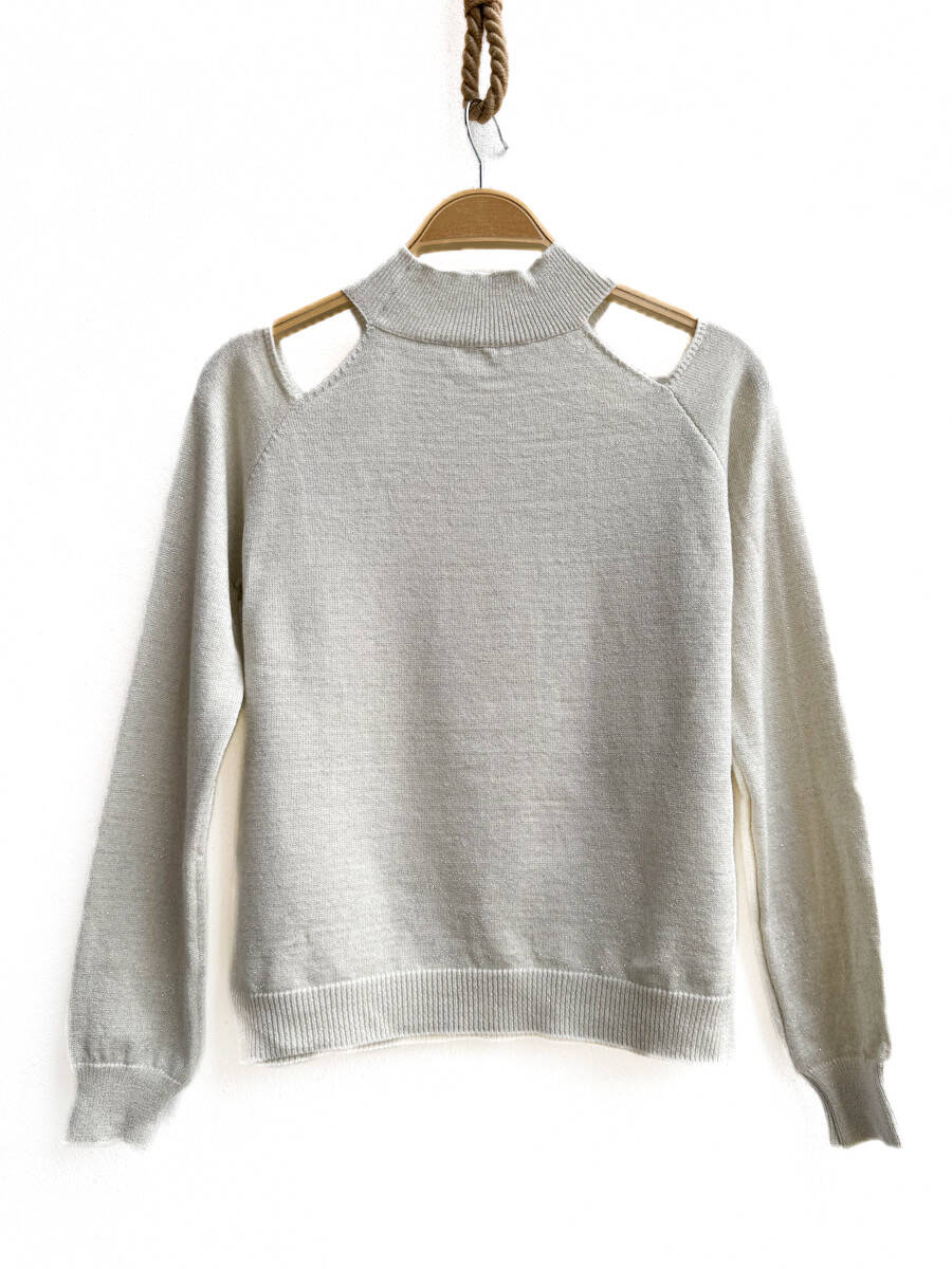 Jersey de punto con efecto metalizado