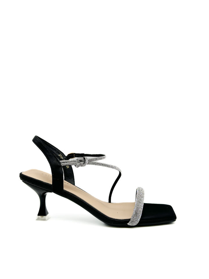 Sandalias Elegantes de Tacón medio con Brillos