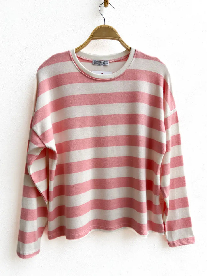 Camiseta Rayas Mujer Rosa Única