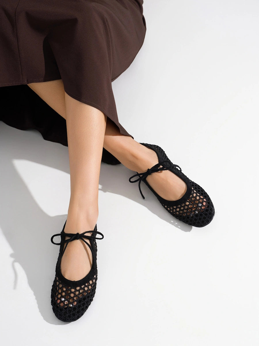 Bailarinas de Rejilla Artesanales con Lazo Frontal