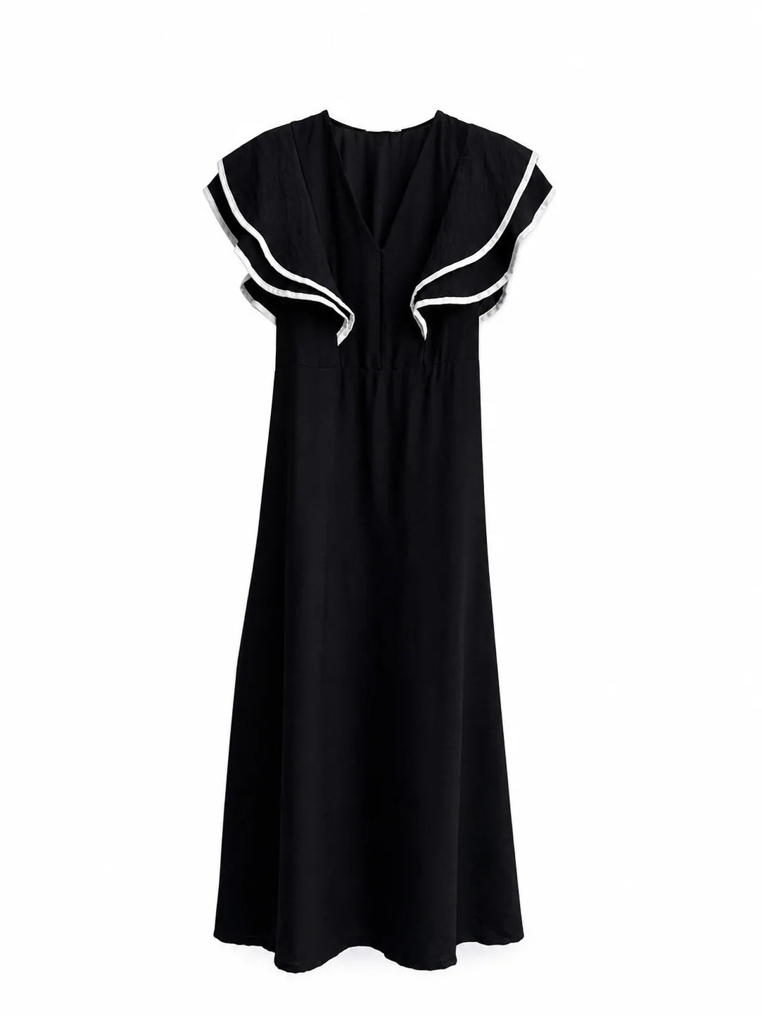 Vestido Largo  Estampado / Liso con Volantes