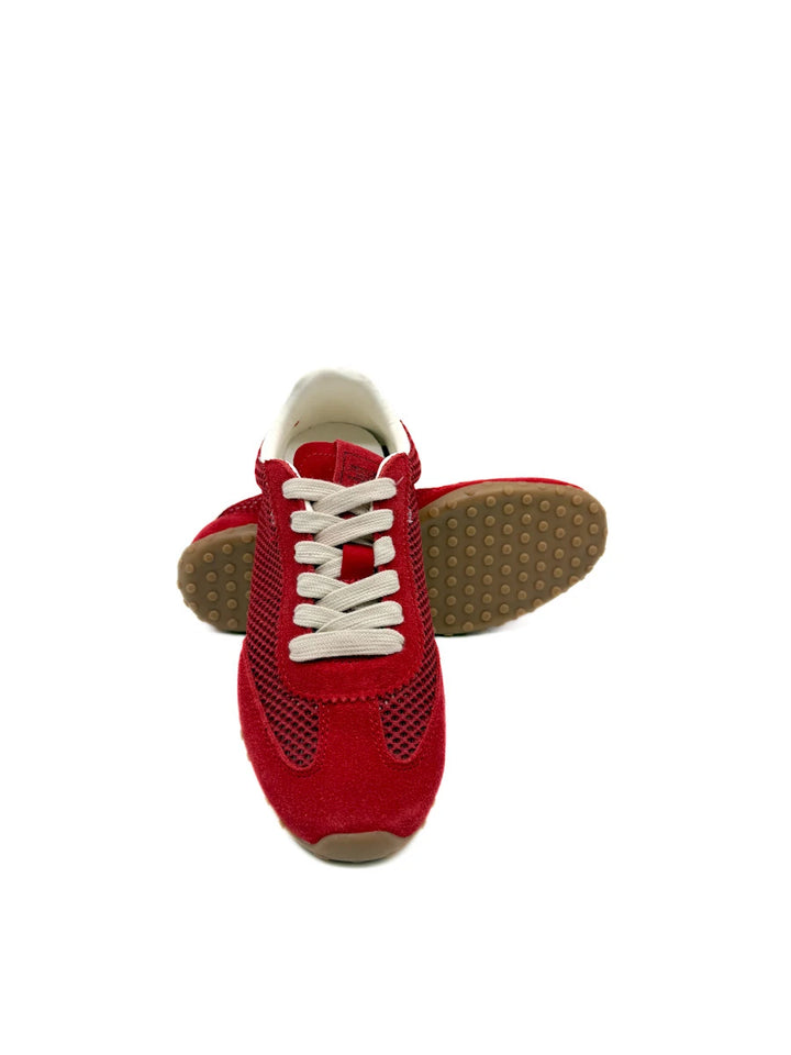Zapatillas Deportivas Retro en Malla Abierta y Ante con Suela de Tacos