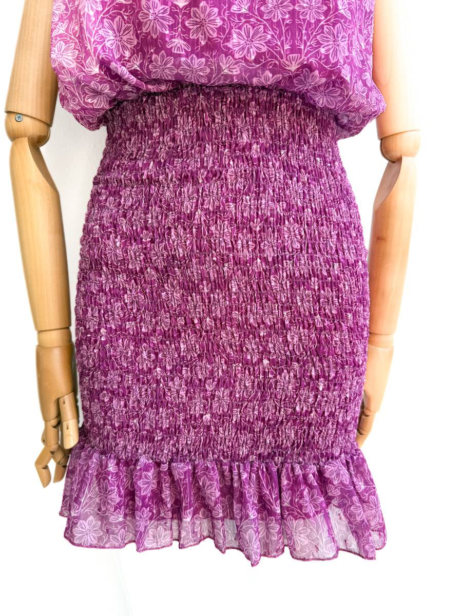 Vestido corto frunces