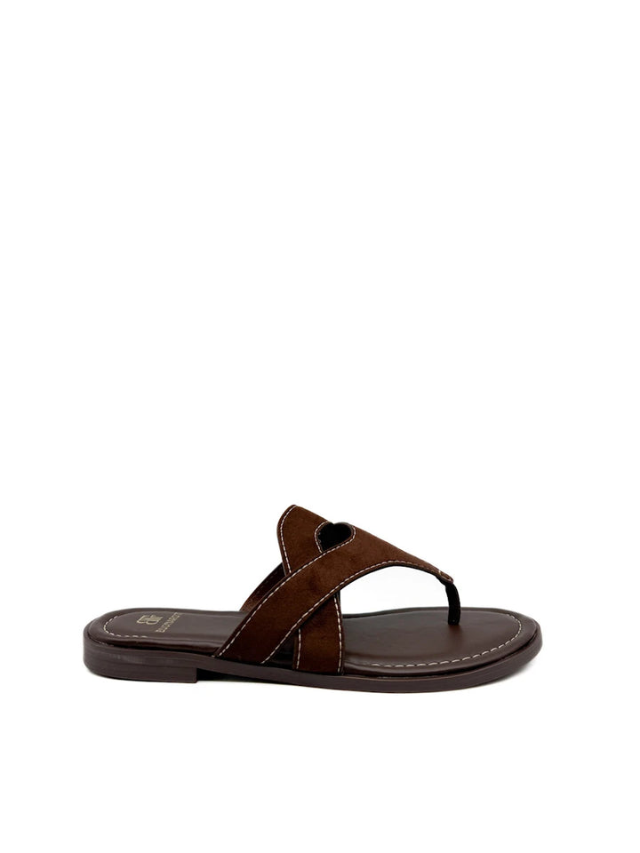 Sandalias Casuales de Dedo con Tiras de Ante - Mujer