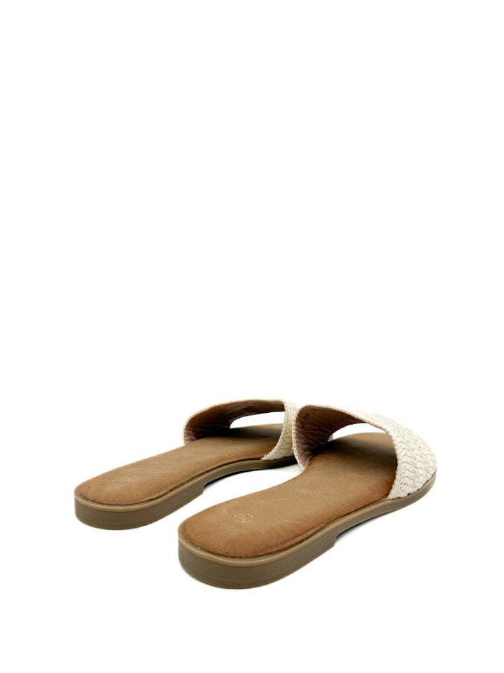 Sandalias de Pala  con Textura Trenzada Bordado