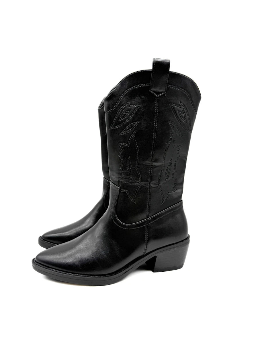 Botas Cowboy Media Caña – Estilo Campero con Bordados