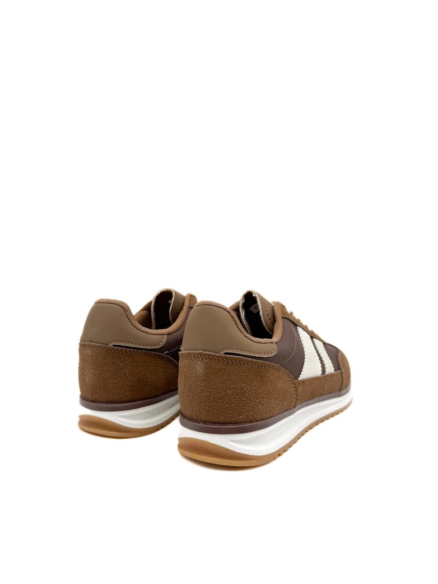 Zapatillas Deportivas Retro con Amortiguación Goma y Detalles en Antelina