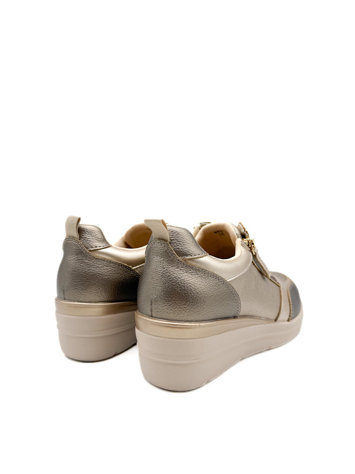 Zapatillas Deportivas de Cuña Elegantes con Cremallera Lateral