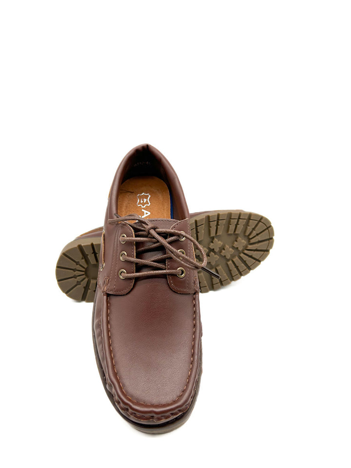 Náutico de piel  de sintética con cordones para hombre