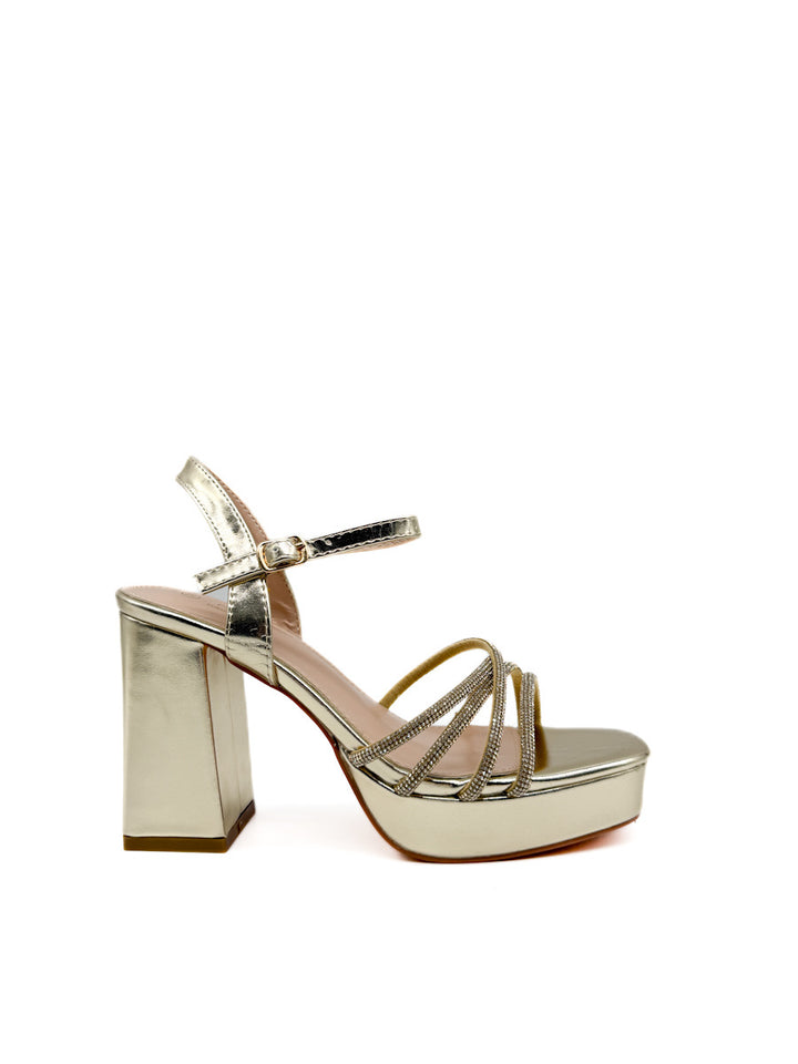 Sandalias Plataforma de Fiesta con Brillo