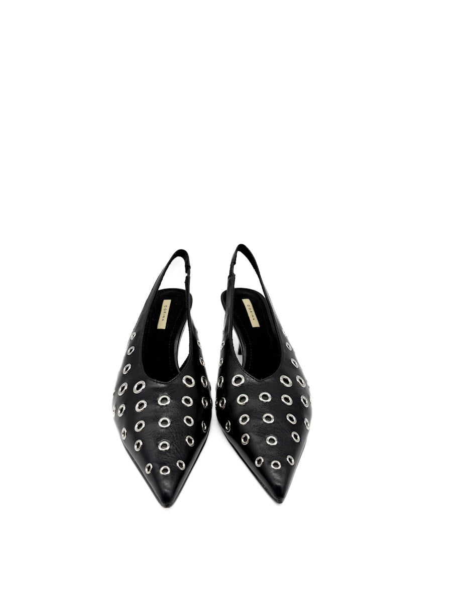 Zapatos de Tacón Destalonado con Ojales Metálicos Corina M5775