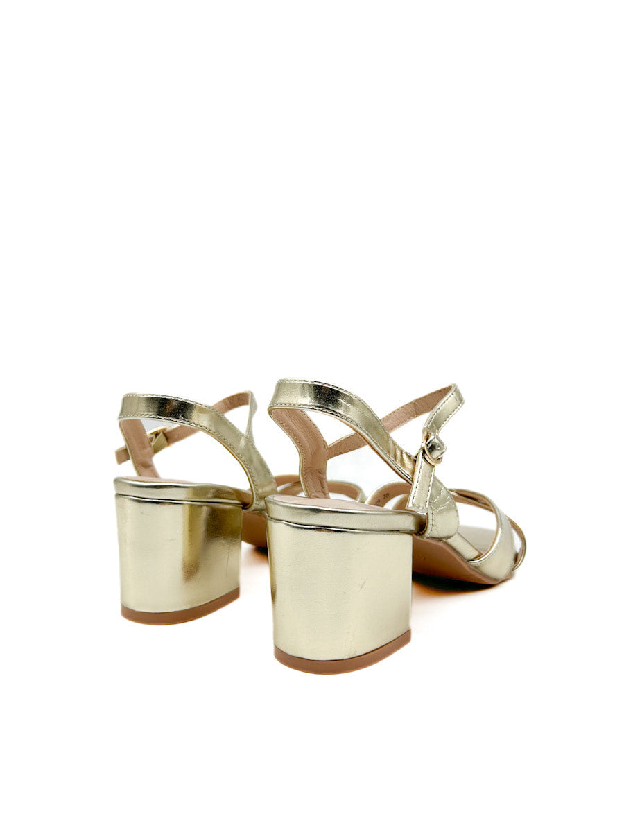 Sandalias de tacón medio con tiras cruzadas para mujer