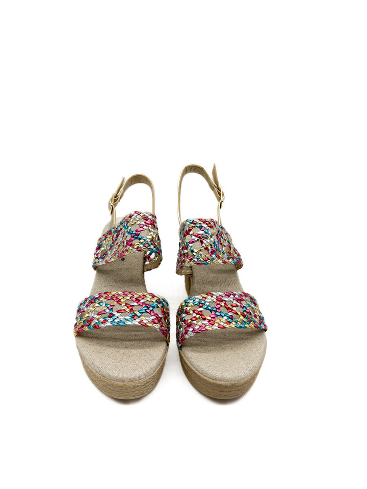 Sandalias de Tacón con Tejido Trenzado  Estilo Artesanal
