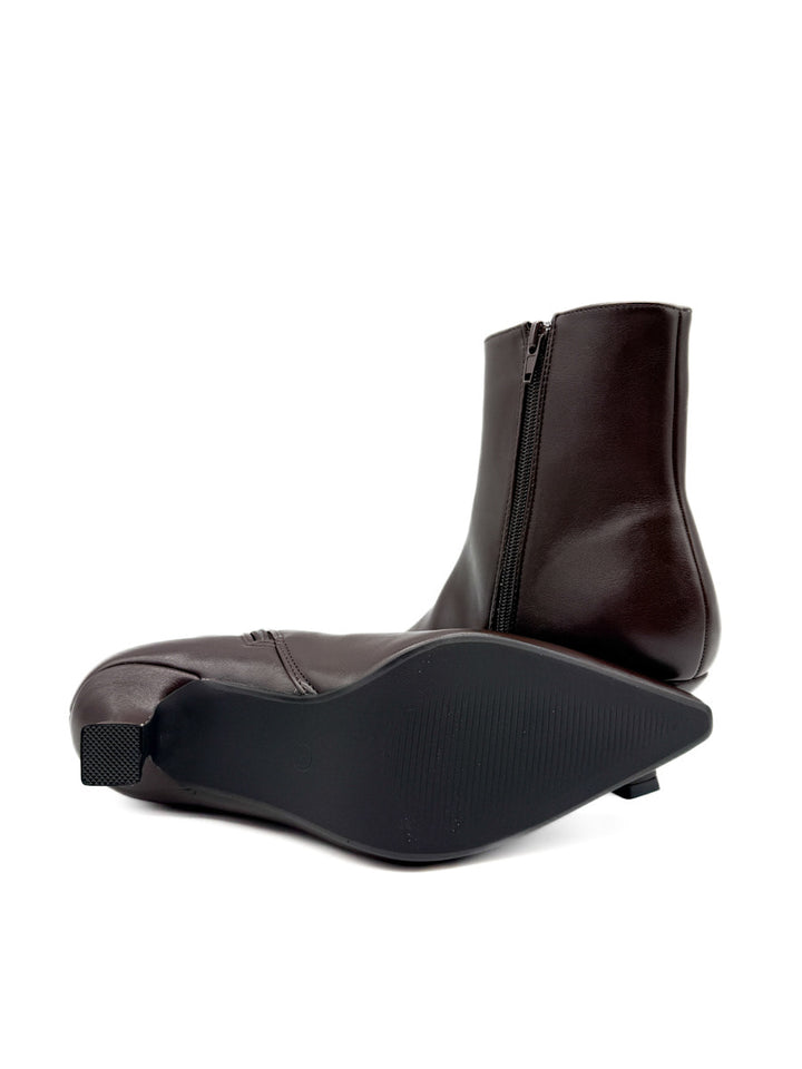 Botines Elegantes con Tacón Curvo y Cremallera Lateral