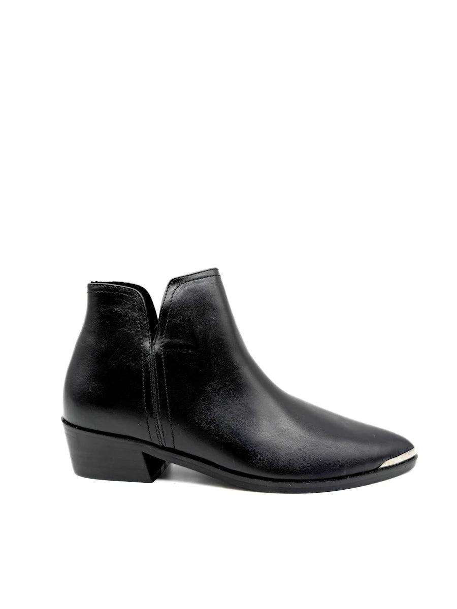 Botines Cowboy de Mujer con Puntera Metálica y Tacón Bajo