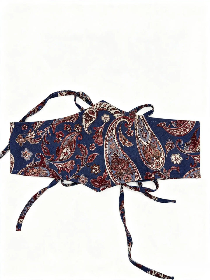 Fajín Reversible Floral con Lazadas – Estilo Boho Chic