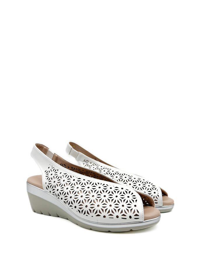 Sandalias Cuña Media Caladas Mujer