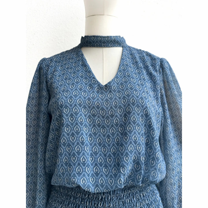 Vestido Dos Piezas con Estampado y Detalles Fruncidos Verde Flor única