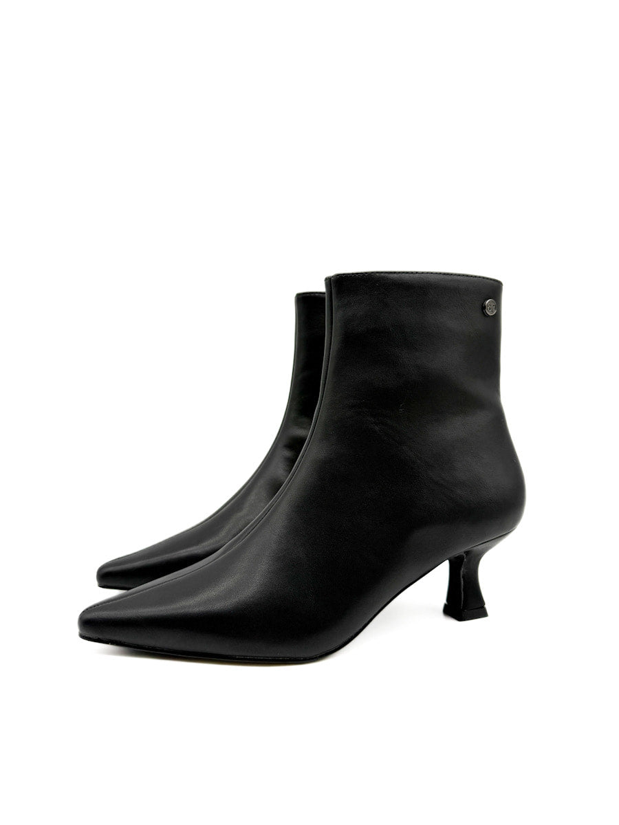 Botines Elegantes con Tacón Curvo y Cremallera Lateral