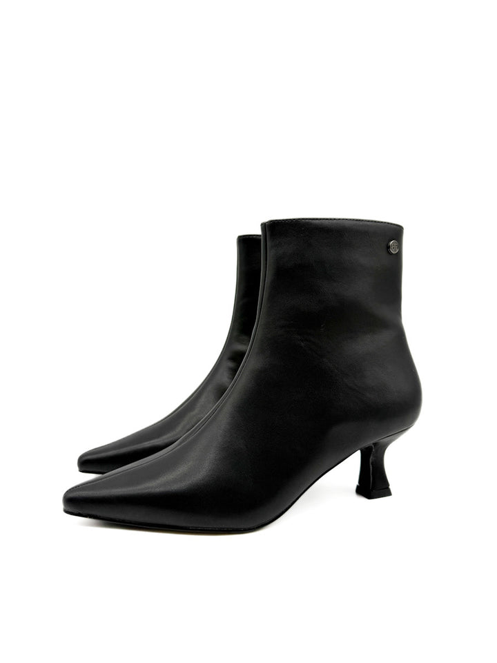 Botines Elegantes con Tacón Curvo y Cremallera Lateral