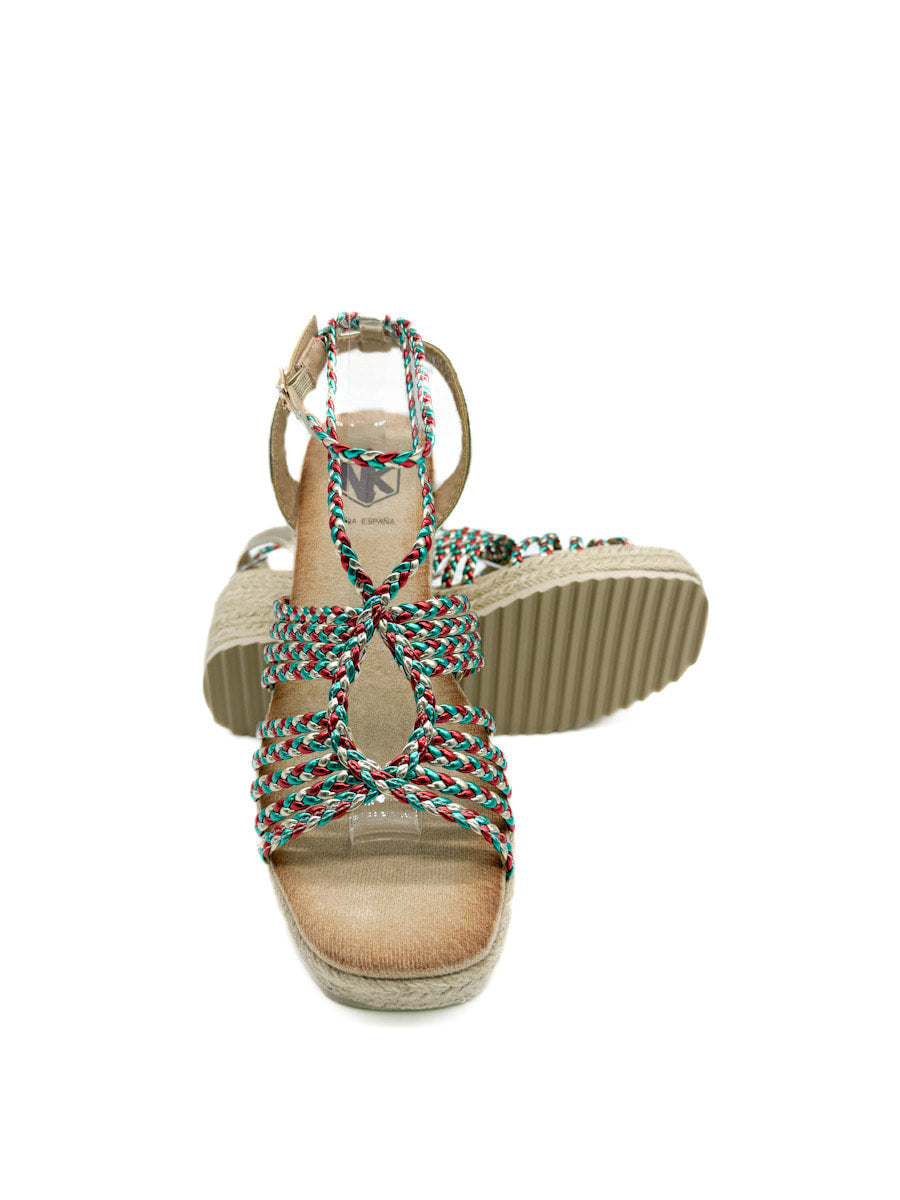 Sandalias de Cuña con Tiras Trenzadas y Plataforma de Yute