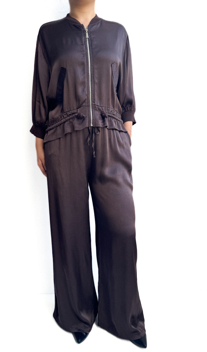 Pantalón recto satinado