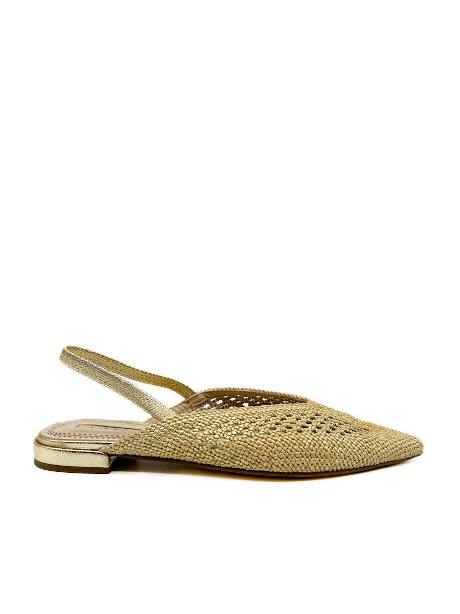 Zapatos Mules Planos Crochet Corina M5261 Oro