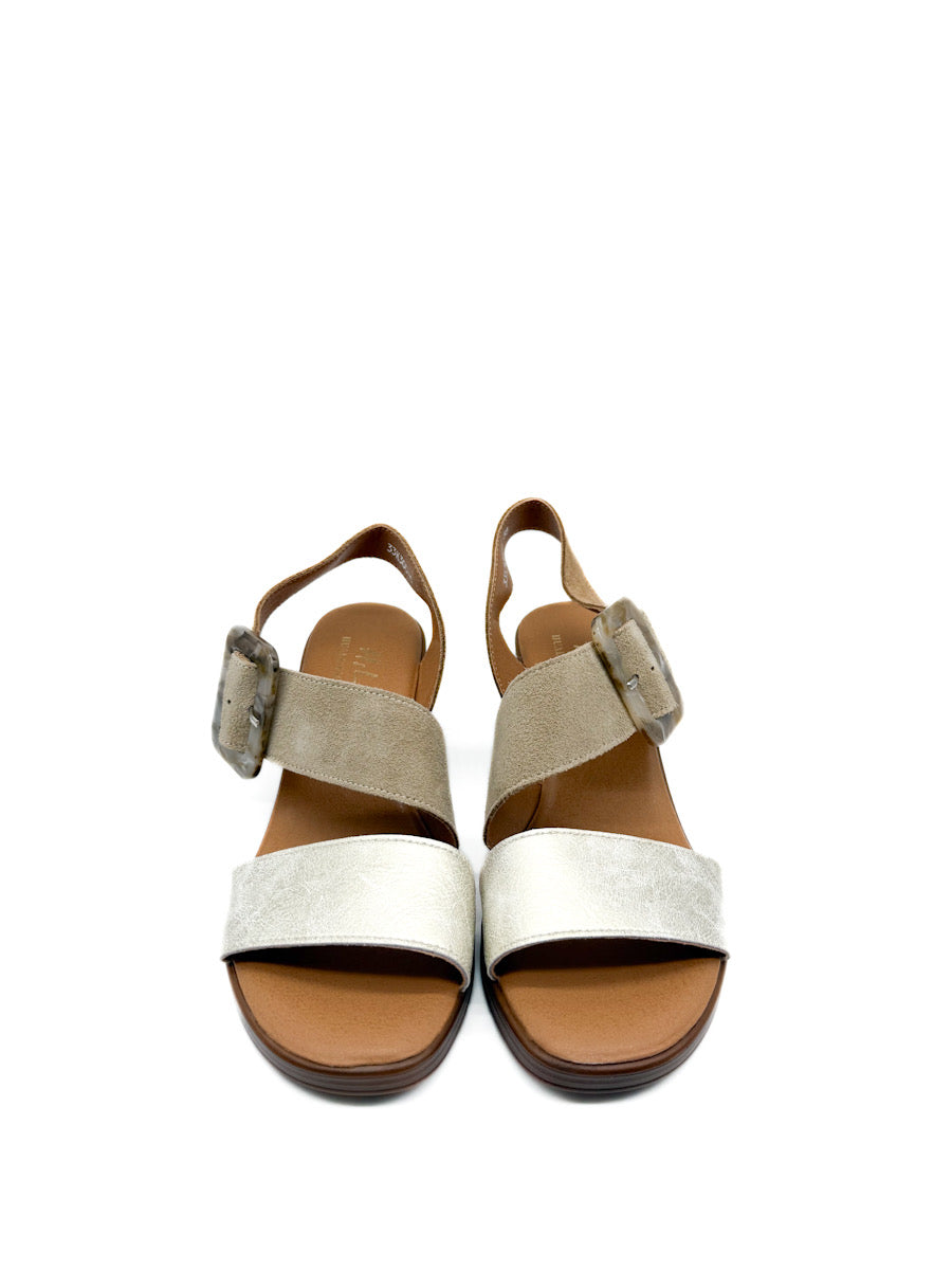 Sandalias Multicolor de Tacón de Bloque para Mujer