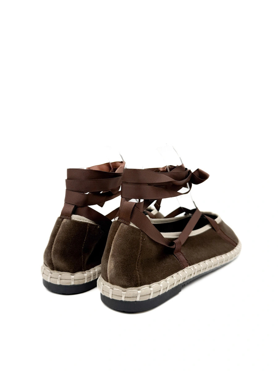 Bailarinas de Terciopelo con Cintas Cruzadas - Elegancia Artesanal