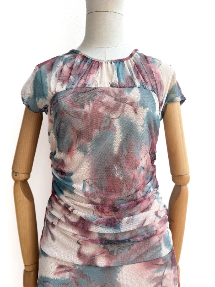 Vestido Largo Estampado Acuarela – Elegancia Atemporal