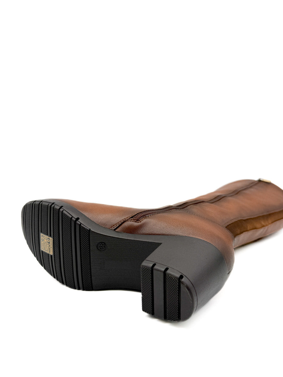 Botas Altas de Caña Recta con Tacón Cuadrado y Cremallera