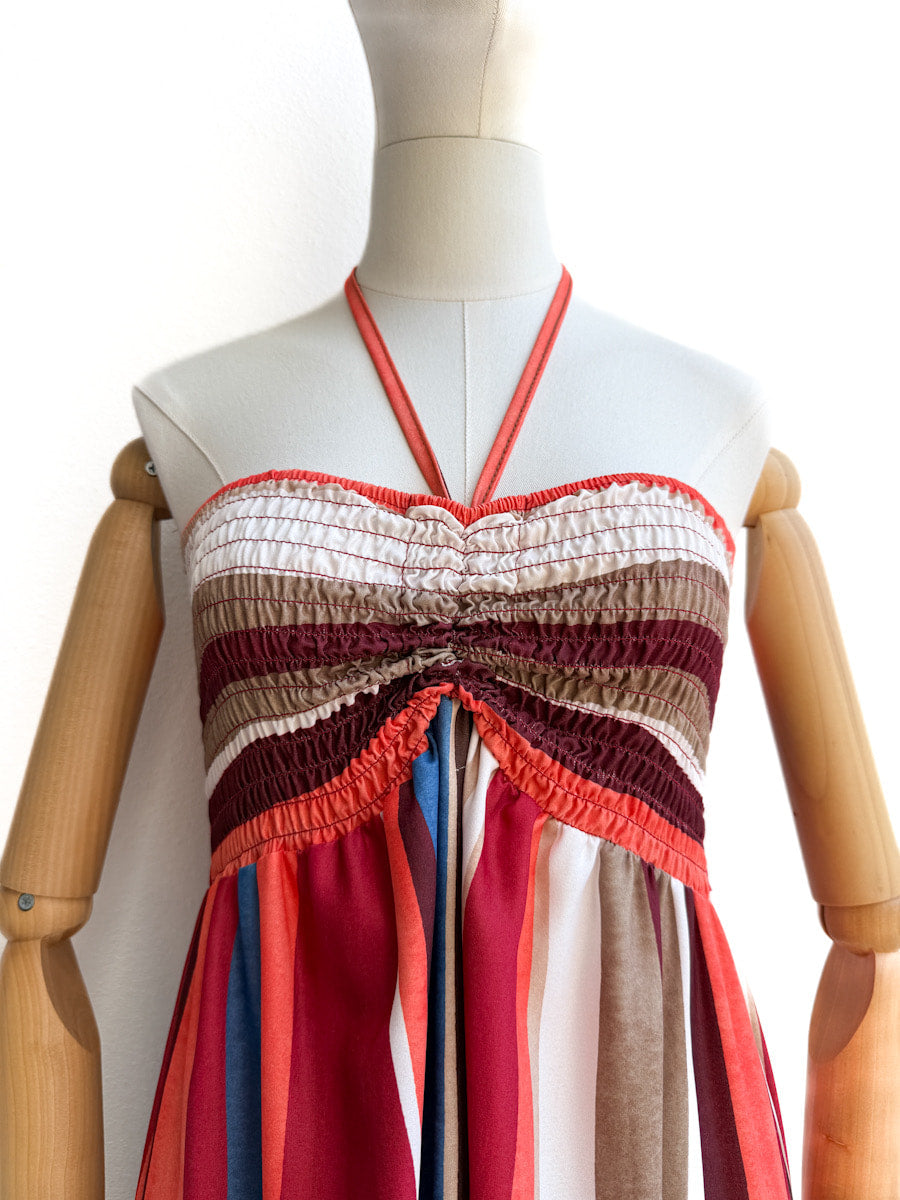 Vestido Largo Multicolor con Tirantes Ajustables