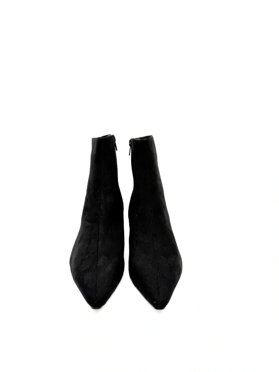 Botines de Antelina con Tacón Cónico y Punta Fina