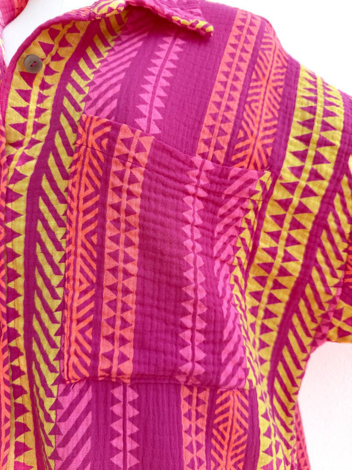 Conjunto Camisa + Short Estilo Étnico – Comodidad y Color para tu Verano