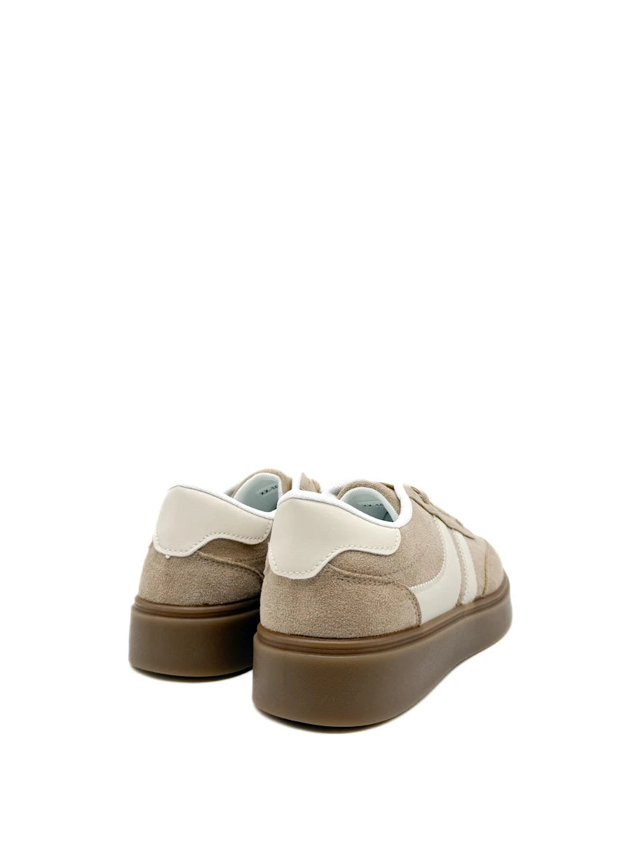 Zapatillas Bajas Retro de Ante Sintético con Franjas Contrastadas