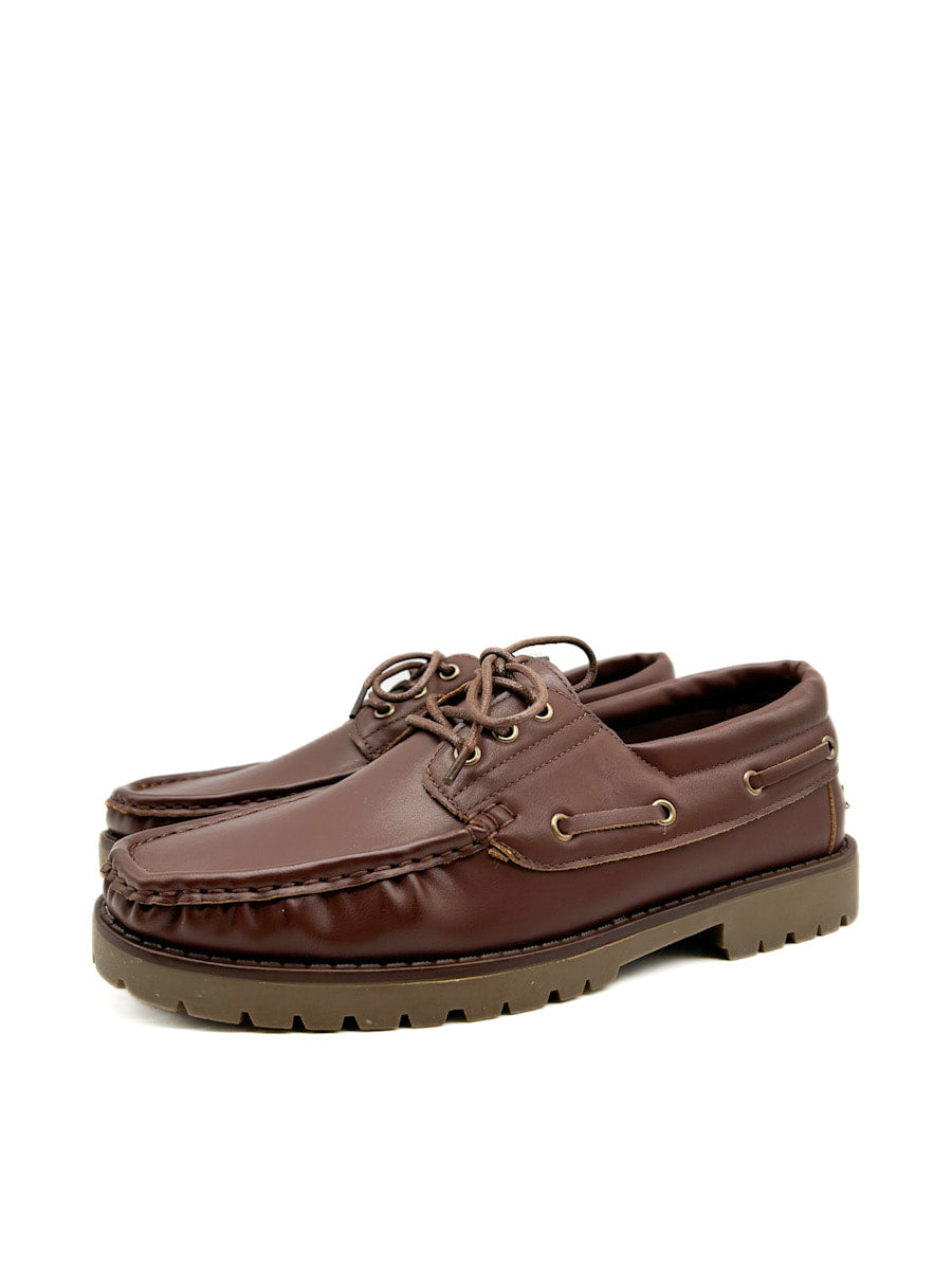 Náutico de piel  de sintética con cordones para hombre